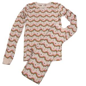 Hanna Andersson HannaSoft Pink Rainbow Long Sleeve Pajama Set Size 150  US 12